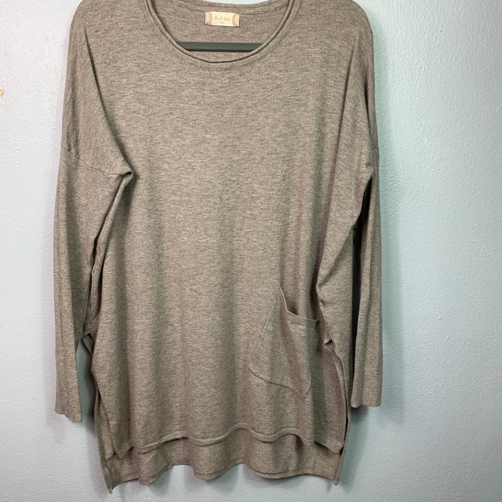 Altar’d State Oatmeal Tan Oversized Tunic Sweater
